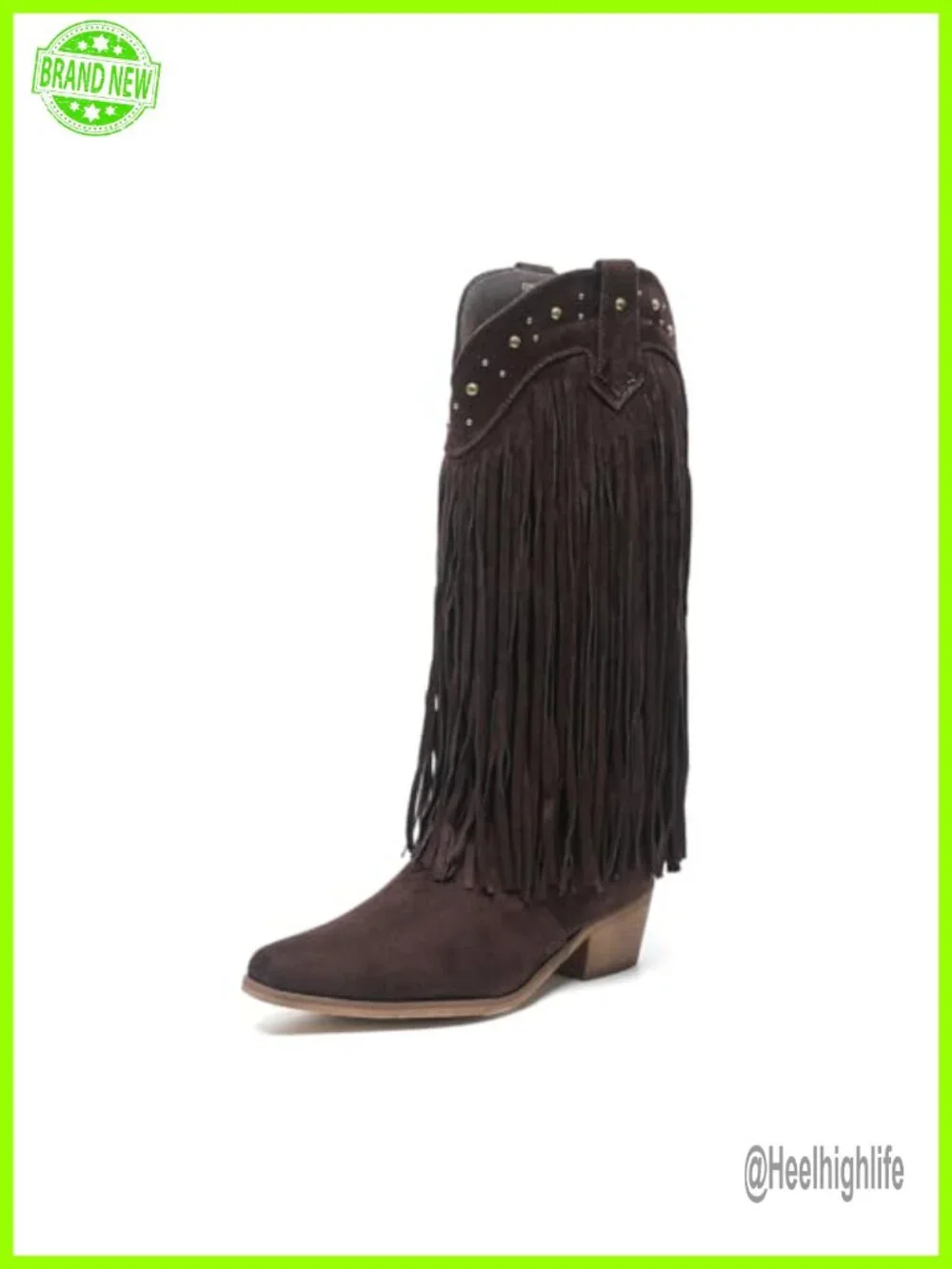 Women Western Cowboy Boots Pointed Toe Knee High Pull On with Zipper